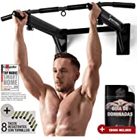 Sportstech Barra de dominadas para Pared KS300 4en1- 3 Ranuras para TRX &amp- Bolsa de Boxeo- 6 empuñaduras Antideslizantes…